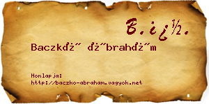 Baczkó Ábrahám névjegykártya
